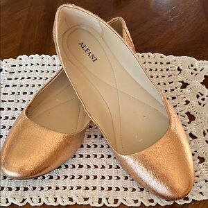 Alfani Women's Shimmering Rose Gold Flats